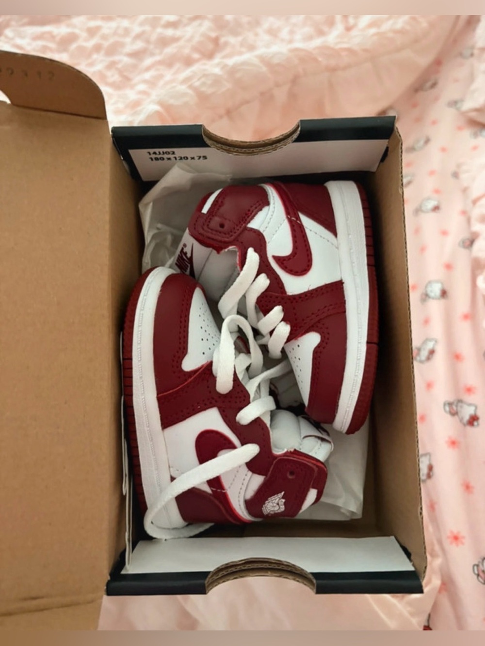 Nike Jordan retro 1 high top new baby infant 3C streetwear trendy red white